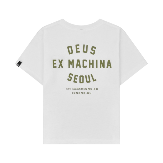 (키즈) 데우스 엑스 마키나 컬리지 삼청 티셔츠 화이트