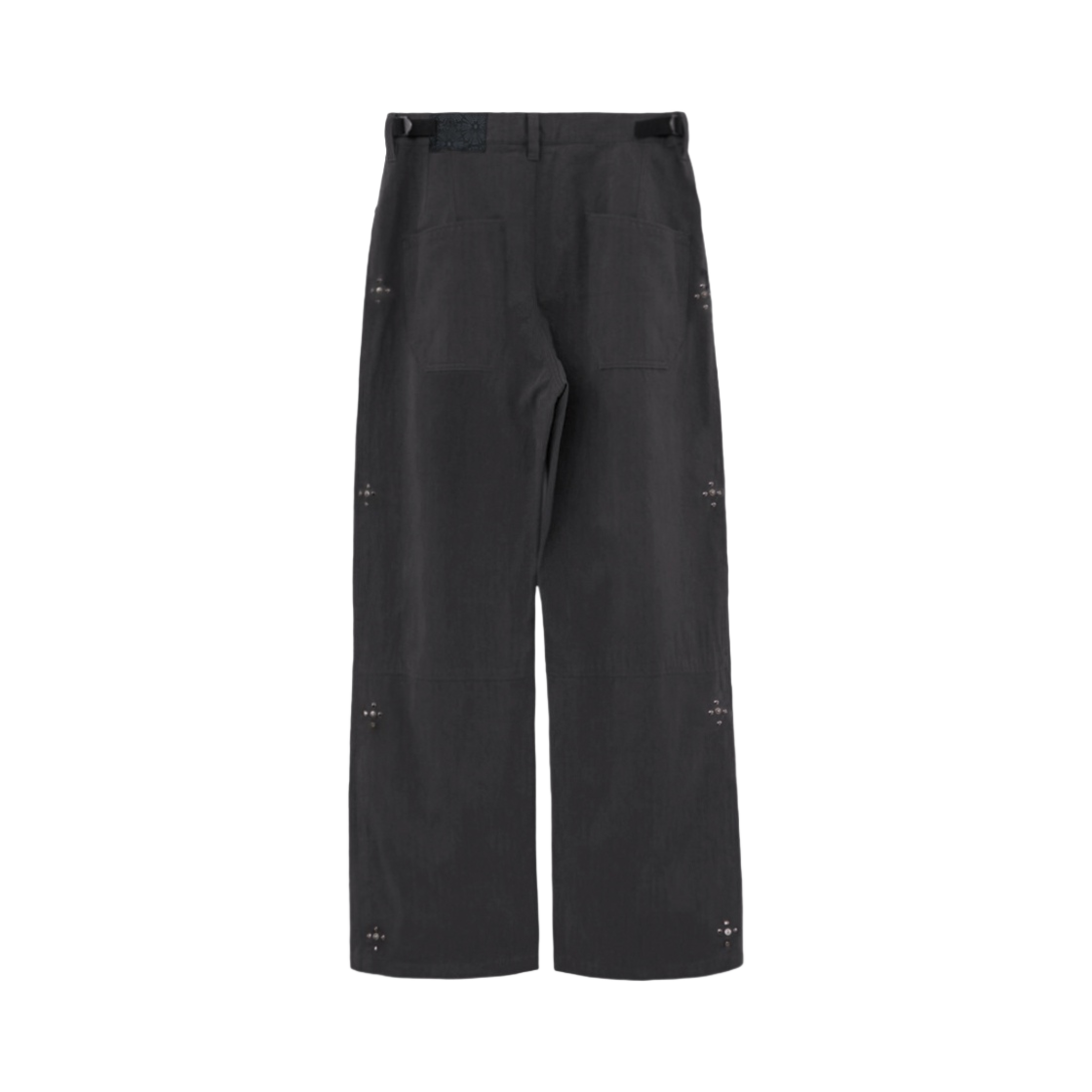 폴리테루 1011 고시마 팬츠 리벳 플라워 그린 차콜 - 24SS(Polyteru 1011 Gosima Pants Rivet Flowers Green Charcoal - 24SS) - 2