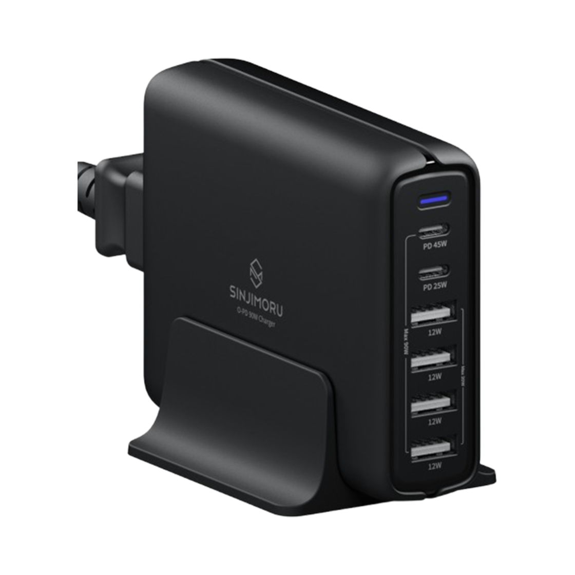 S500100011 SINJIMORU 90W PPS USB C Type Quick 6 Port Multi PD Charge Adapter Black