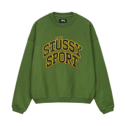 Stussy Relaxed Oversized Crew Green