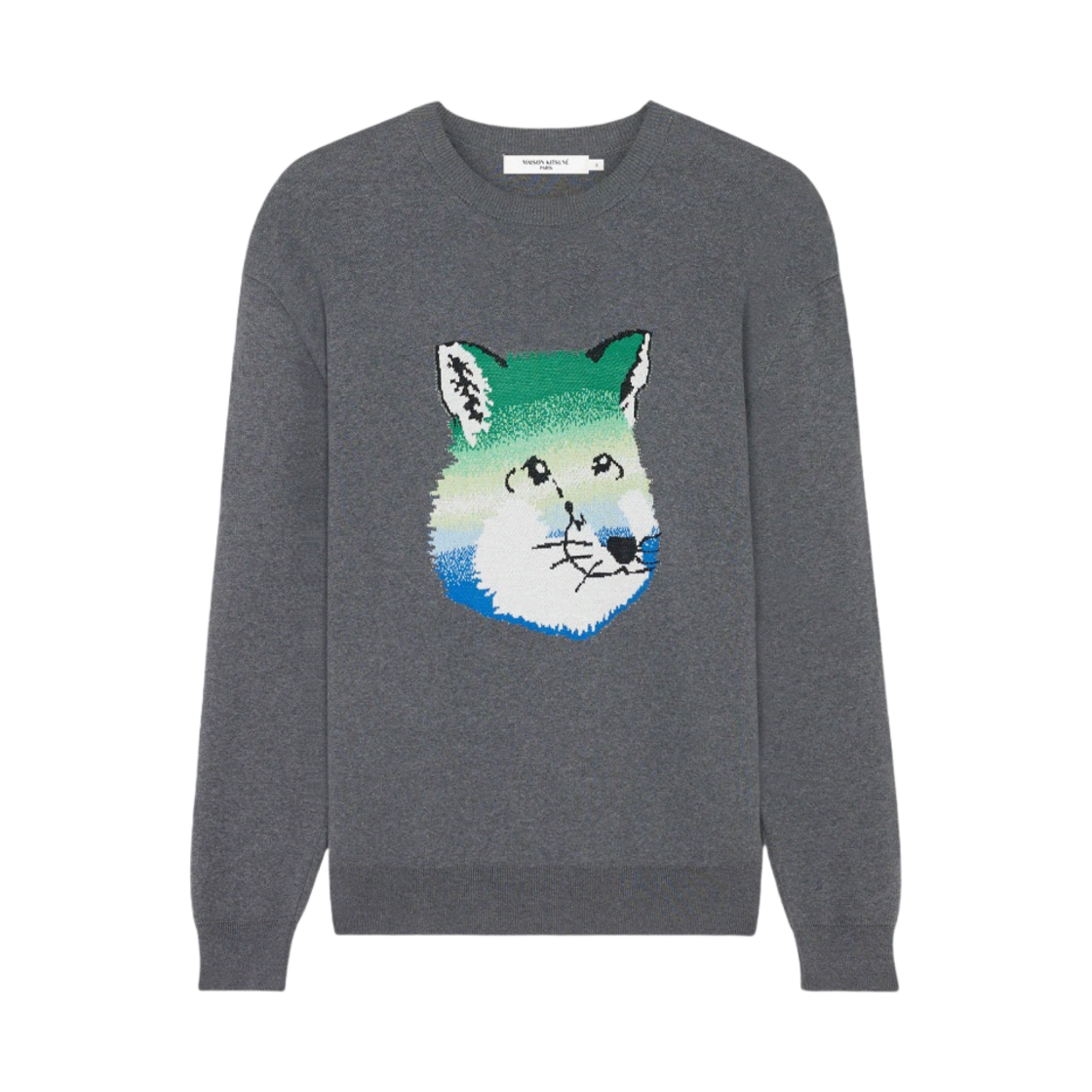 메종 키츠네 바이브런트 폭스 헤드 인스타시아 컴포트 풀오버 다크 그레이 멜란지