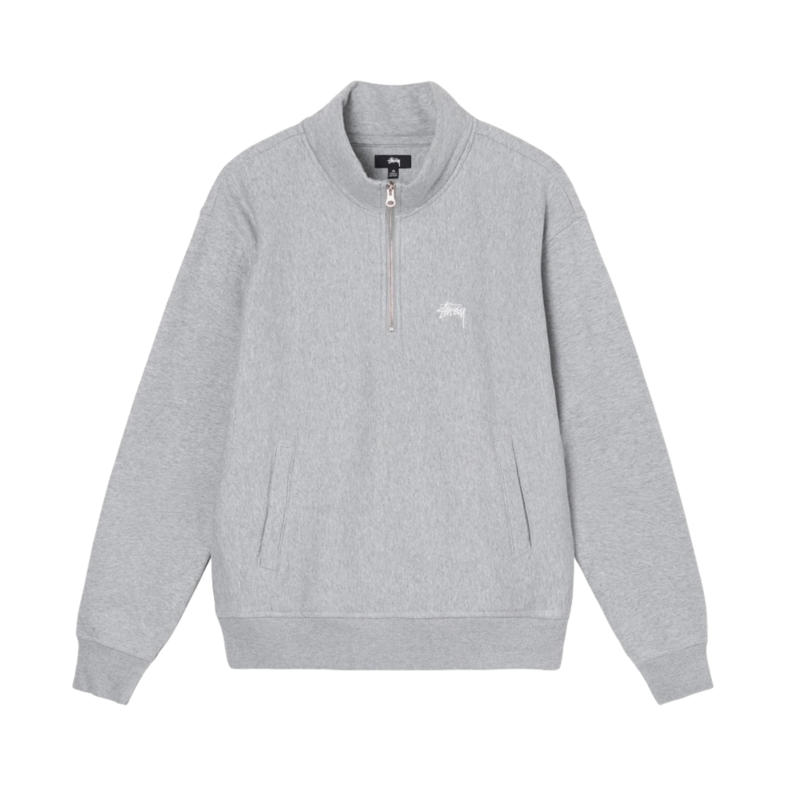 스투시 오버다이드 스탁 로고 모크넥 그레이 헤더(Stussy Overdyed Stock Logo Mock Grey Heather) - 1