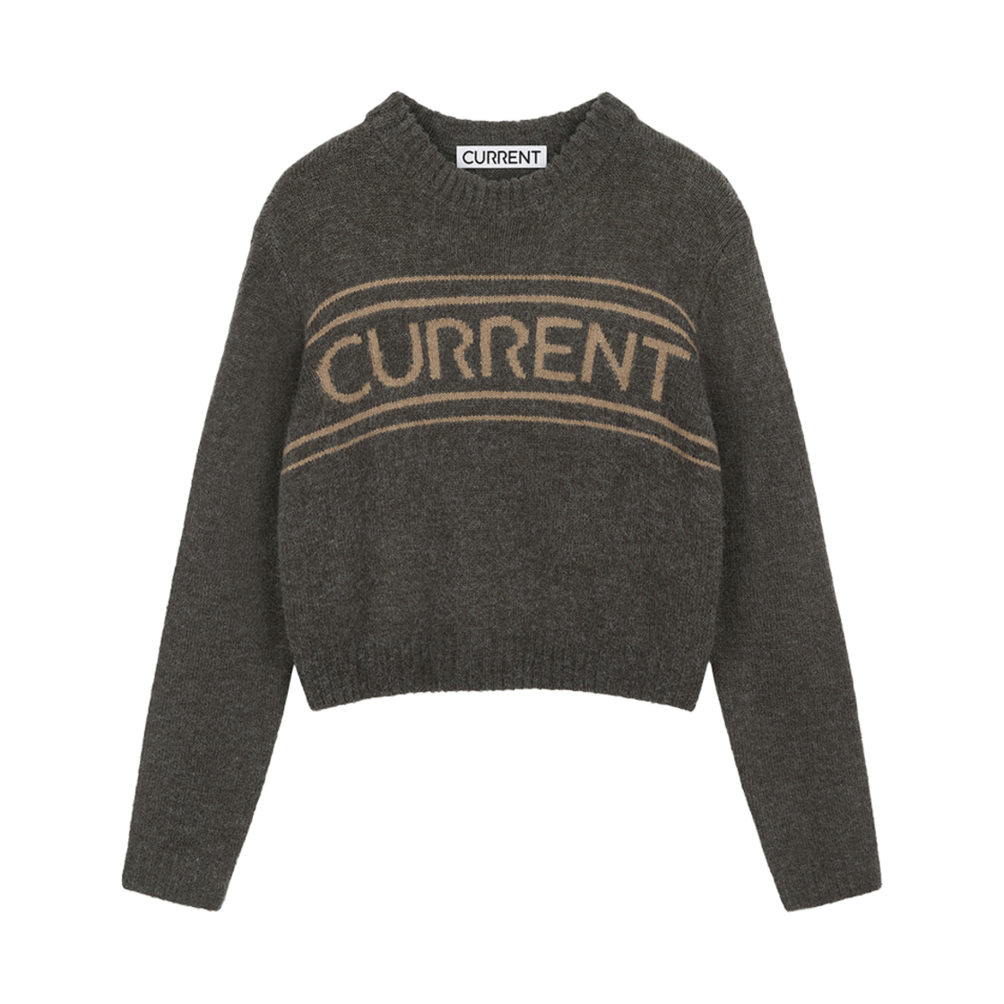 CMSFCNTW02EBRA Current Logo Intasha Crew Neck Knit Brown