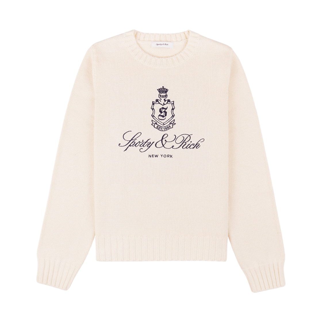 스포티 앤 리치 벤돔 니트 스웨터 에크루 네이비(Sporty & Rich Vendome Knitted Sweater Ecru Navy) - 1
