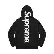 Supreme Satin Applique Hooded Sweatshirt Black - 22FW