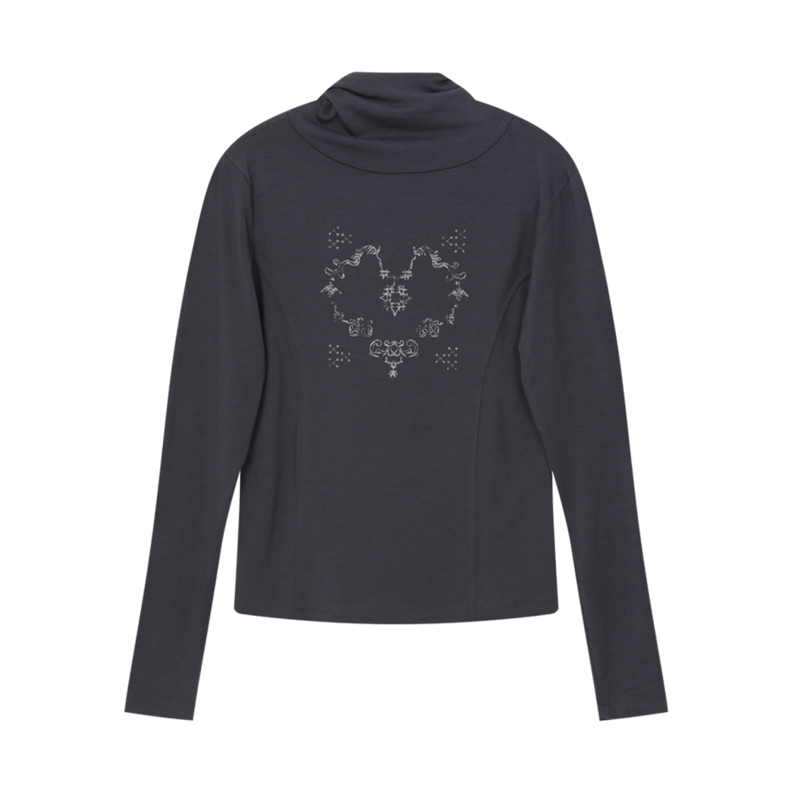 BT24FW-WCHR1 BAUF Cowl Neck Line Hoodie Charcoal