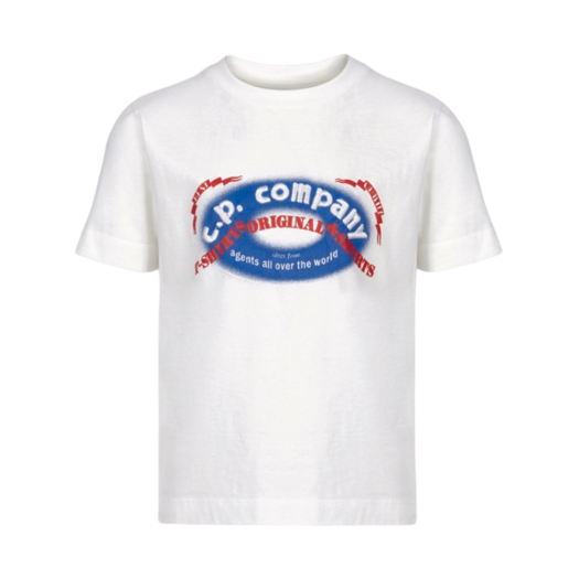 (Kids) C.P. Company U16 30/1 Jersey Graphic Logo T-shirt Gauze White - 23SS
