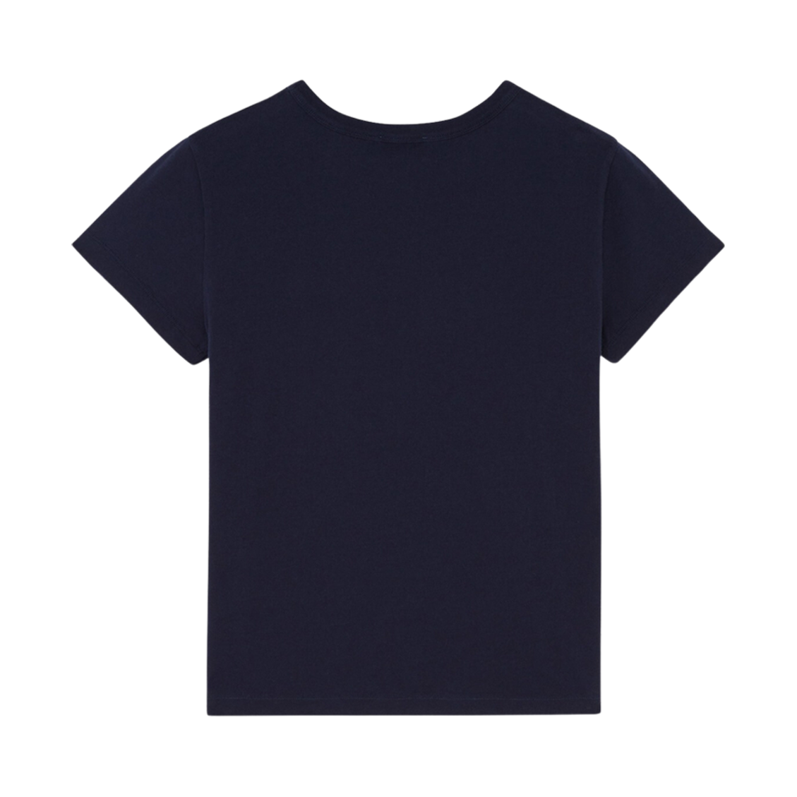 (W) 메종 키츠네 티셔츠 트라이컬러 폭스 패치 네이비((W) Maison Kitsune T-Shirt Tricolor Fox Patch Navy) - 2