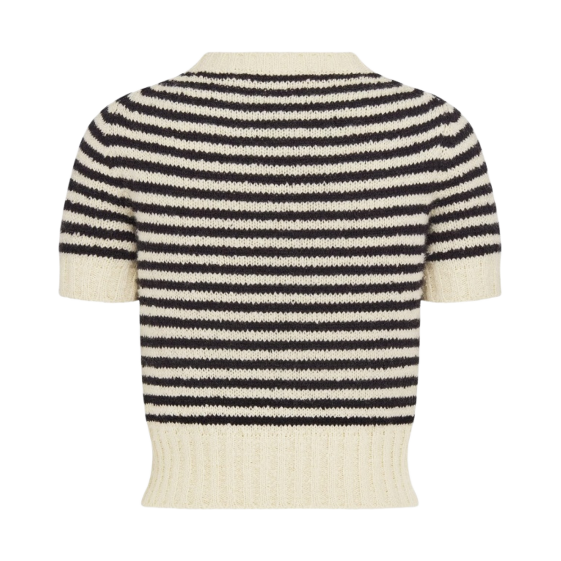 (W) 디올 마리니에르 숏슬리브 스웨터 에크루 블랙((W) Dior Mariniere Short-Sleeved Sweater Ecru Black) - 2