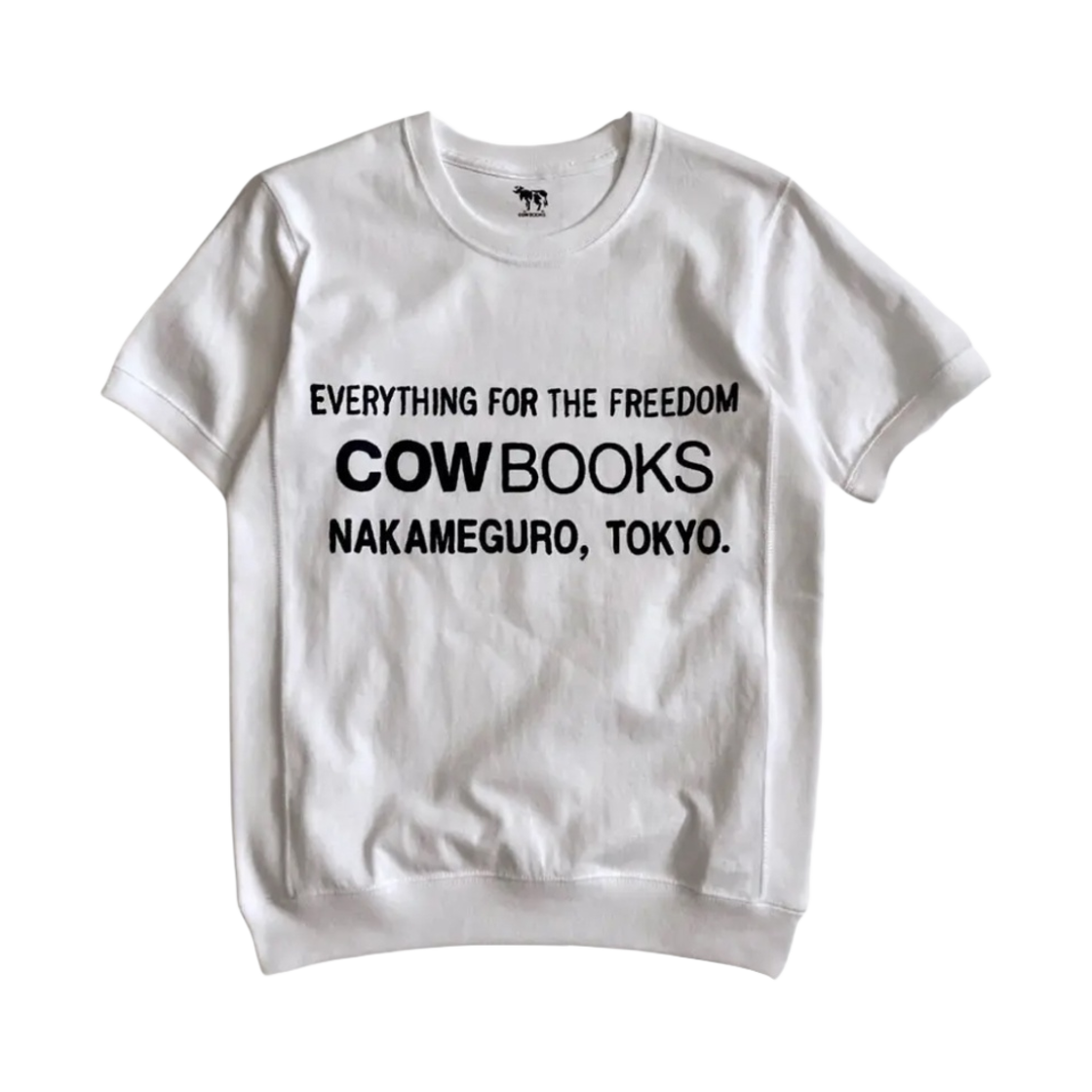 카우북스 북 벤더 헤비 웨이트 티셔츠 화이트 네이비(Cow Books Book Vendor Heavy Weight T-Shirt White Navy)