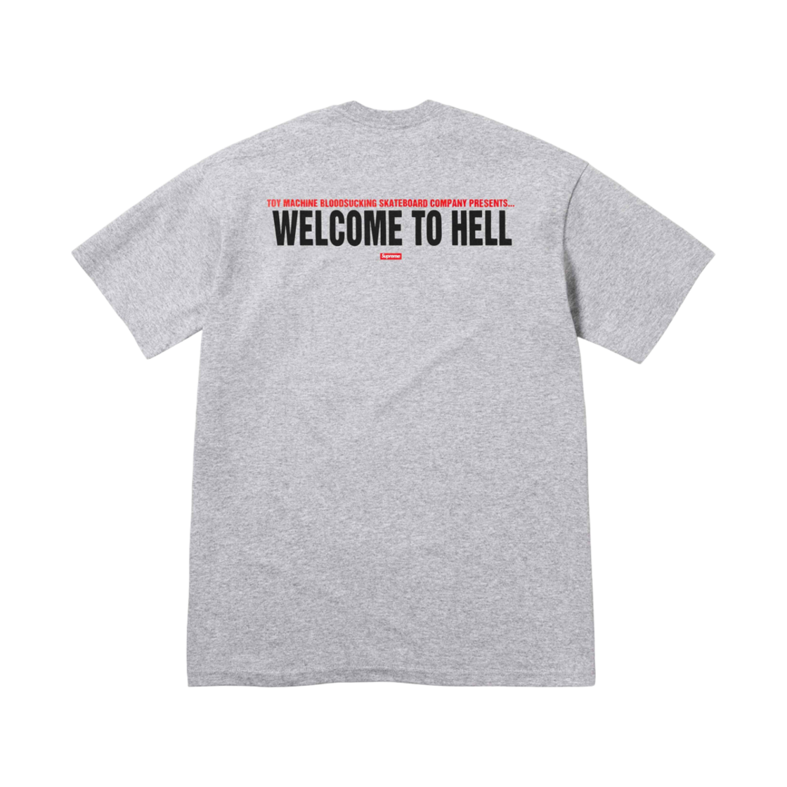 슈프림 x 토이 머신 웰컴 투 헬 티셔츠 헤더 그레이 - 24SS(Supreme x Toy Machine Welcome To Hell T-Shirt Heather Grey - 24SS) - 2