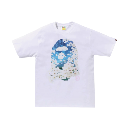 BAPE Sakura Photo Ape Head T-Shirt White