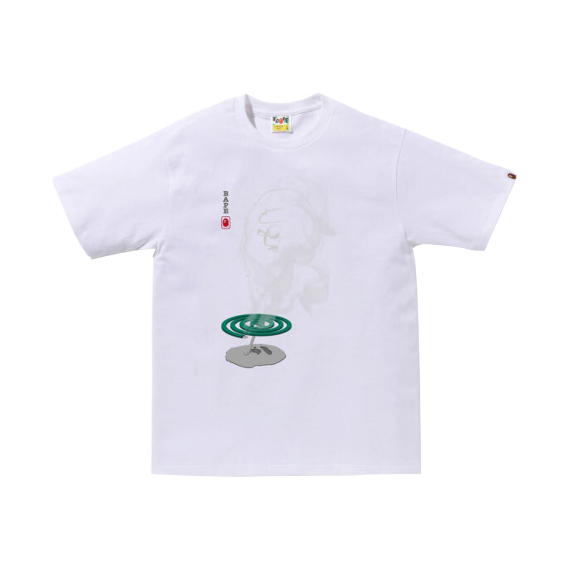 0ZXTEMX10029M BAPE Mosquito Coil Ape Head T-Shirt White