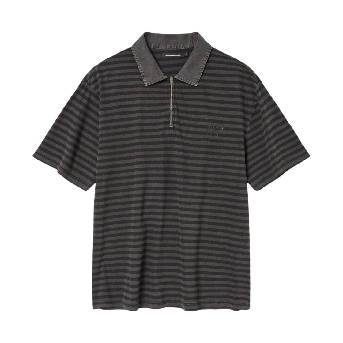 해칭룸 빈티지 스트라이프 폴로 티셔츠 1/2 차콜(Hatchingroom VTG Stripe Polo T-shirt 1/2 Charcoal) - 1