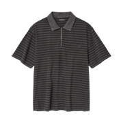 Hatchingroom VTG Stripe Polo T-shirt 1/2 Charcoal