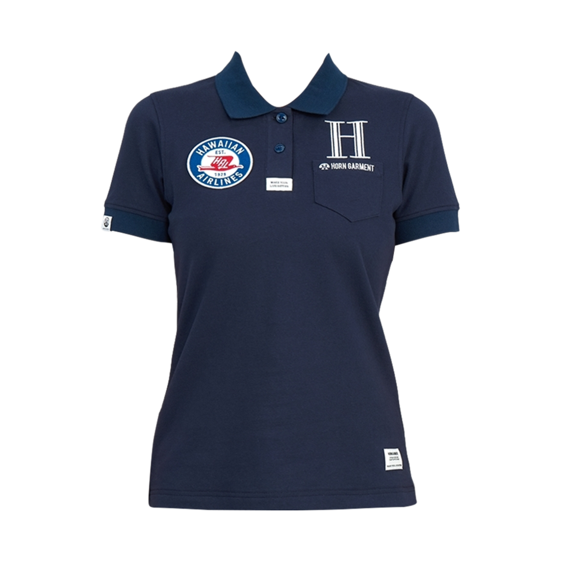 (W) 혼가먼트 에어라인 골프 웨어 폴로 티셔츠 네이비((W) Horn Garment Airlines Golf Wear Polo T-Shirt Navy)