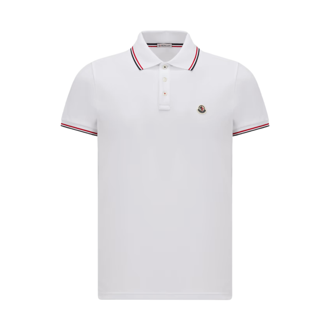 K1-091-8A70300-84556-001 Moncler Trim Cotton Piquet Polo Shirt Optical White - 25SS