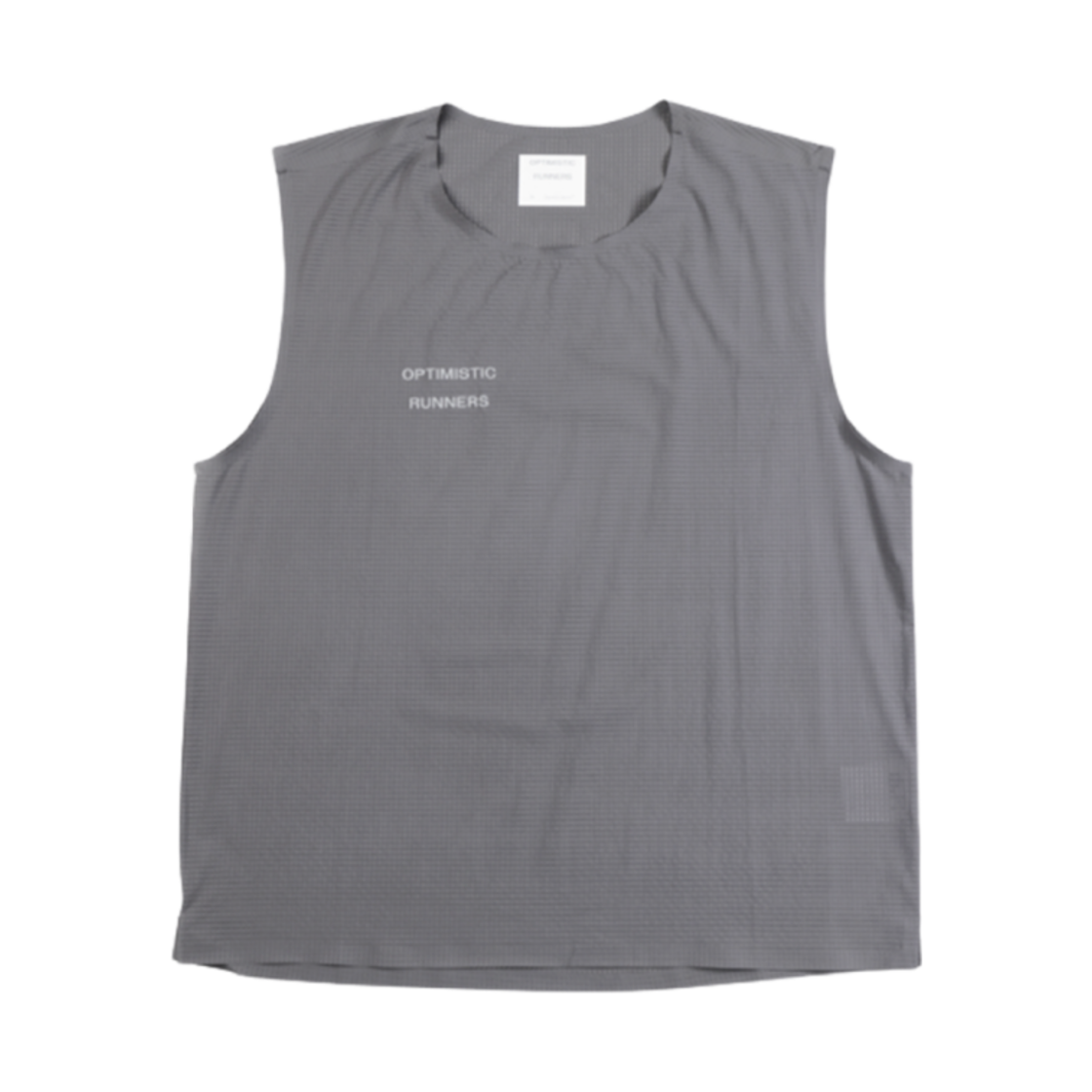 - Optimistic Runners Perforated Crop Tank Top Grey