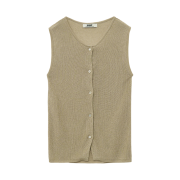 The Saturday Evening Post High Gauge Knit Vest_Beige