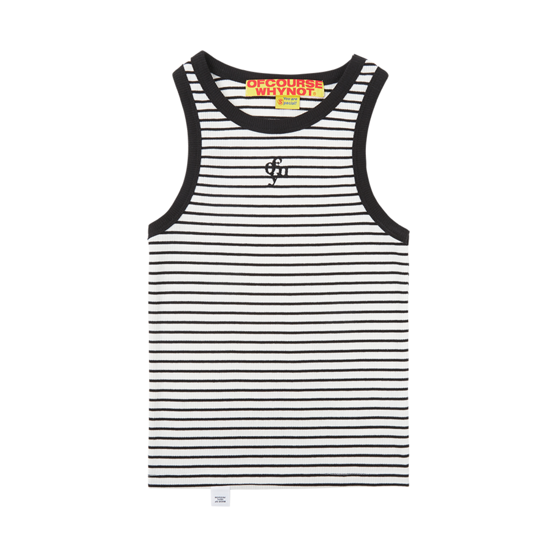 OW52TRF04 ofcoursewhynot Don'T Be Basic Sleeveless Black And White