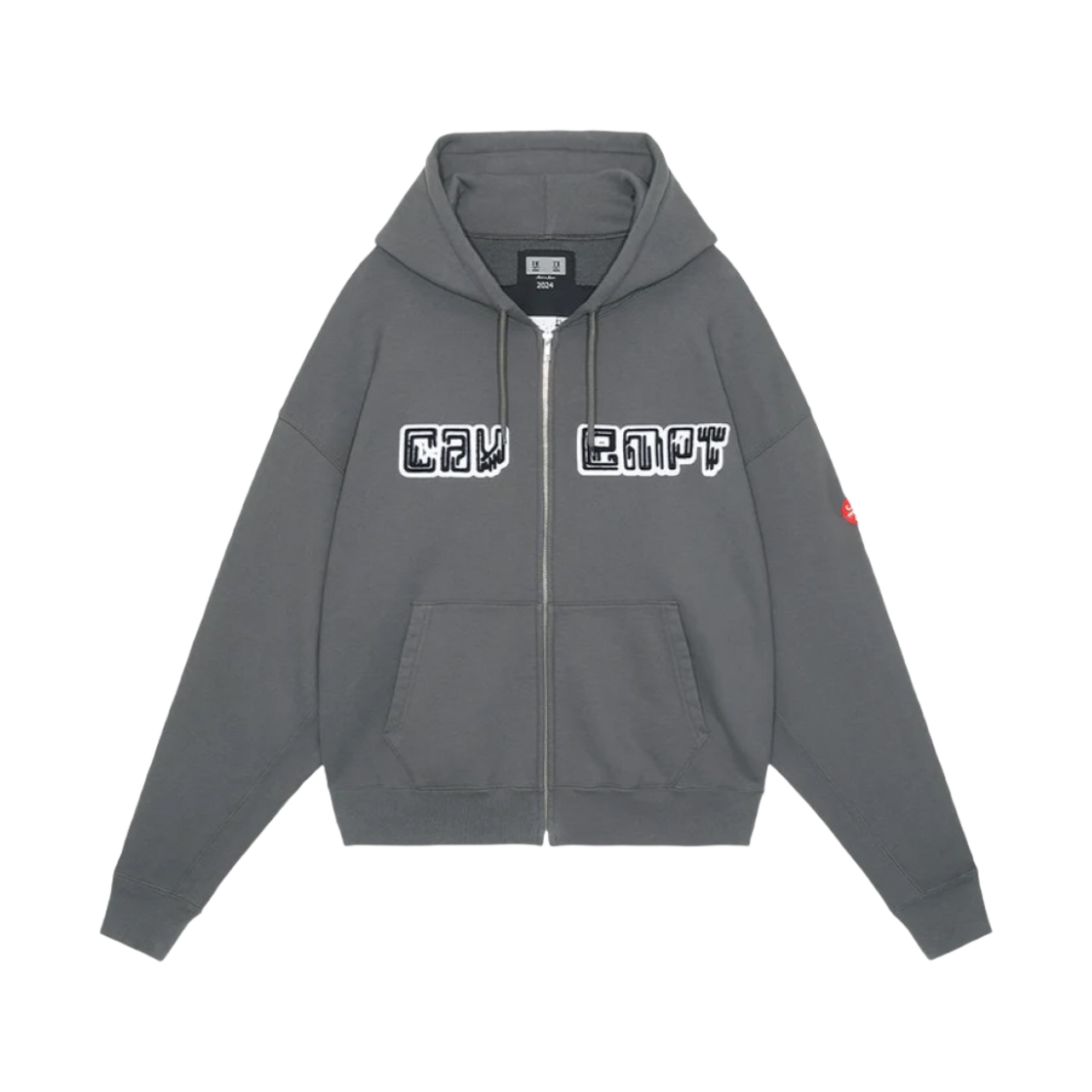 카브엠트 자수 집 후드 차콜 - 24SS(Cav Empt Embroidery Zip Hoody Charcoal - 24SS)