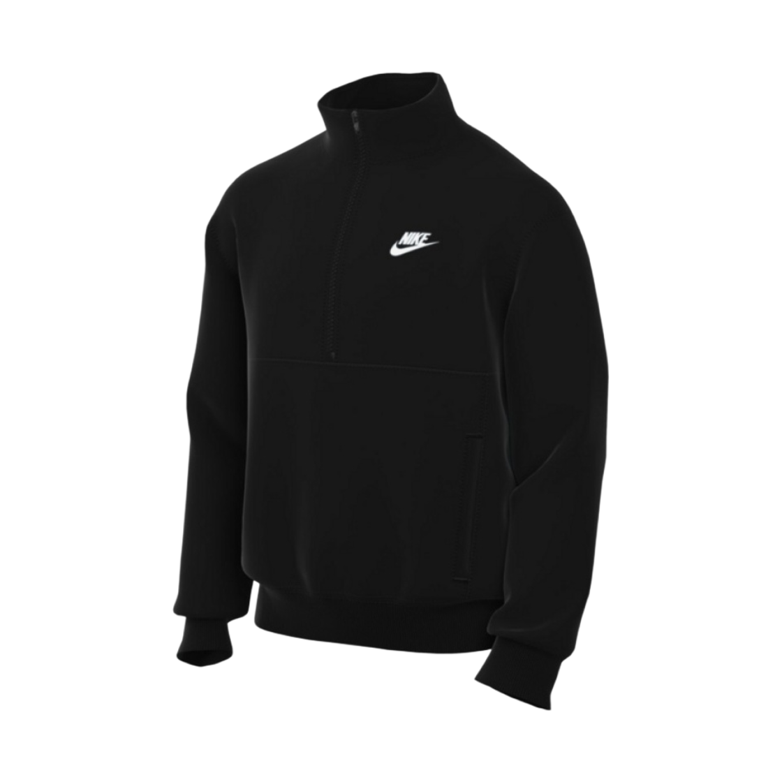 DD4733-011 Nike NSW Club Brushed-Back Half Zip Pullover Black - Asia