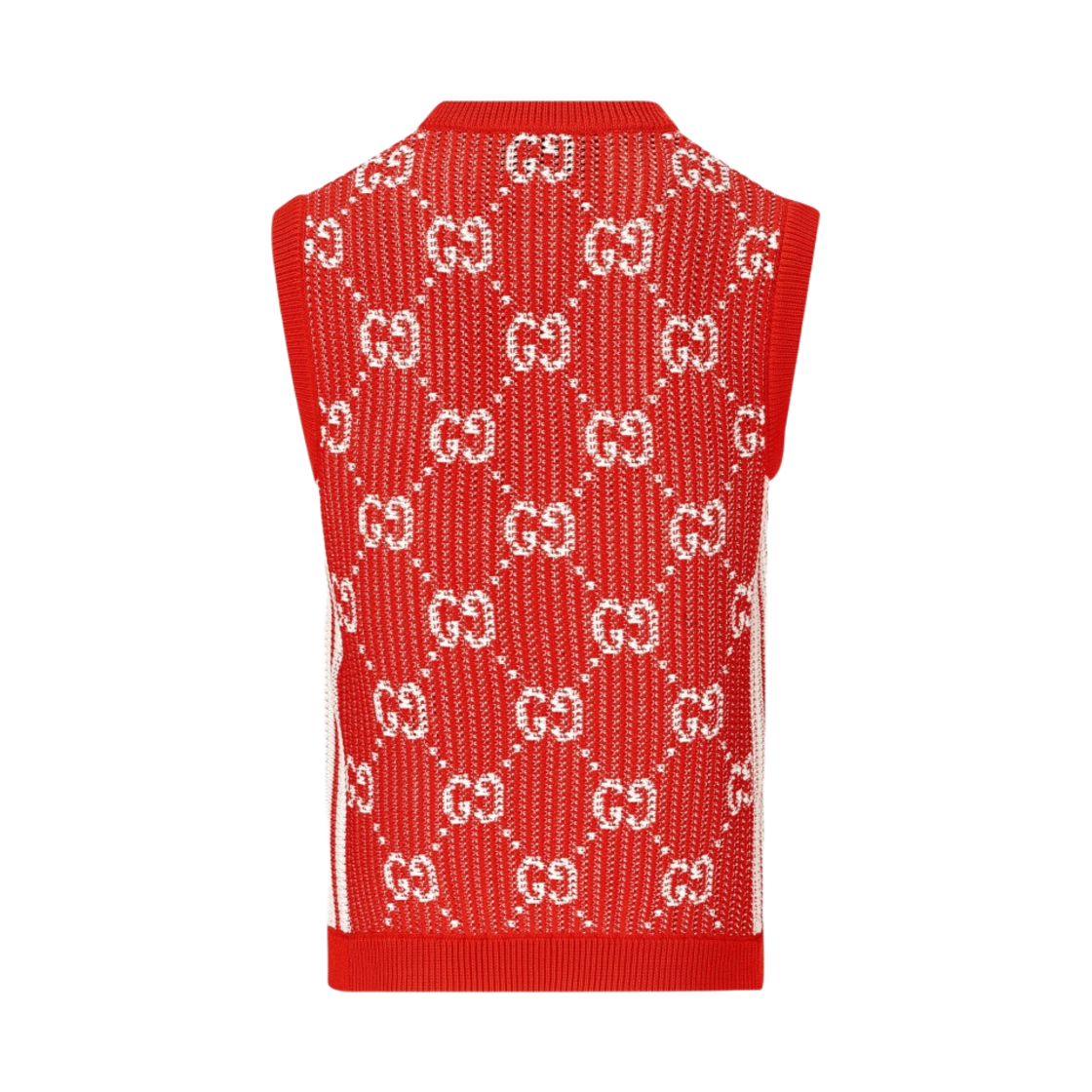 구찌 GG 브이넥 니트 베스트 레드(Gucci GG V-Neck Knit Vest Red) - 2