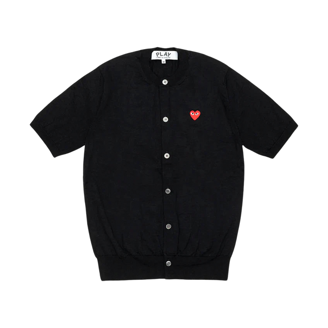 AX-N095-051-1 (W) Play Comme des Garcons Short Sleeve Cardigan Black