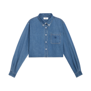 (W) Celine Cropped Shirt in Union Ocean Wash Denim Union Ocean Wash