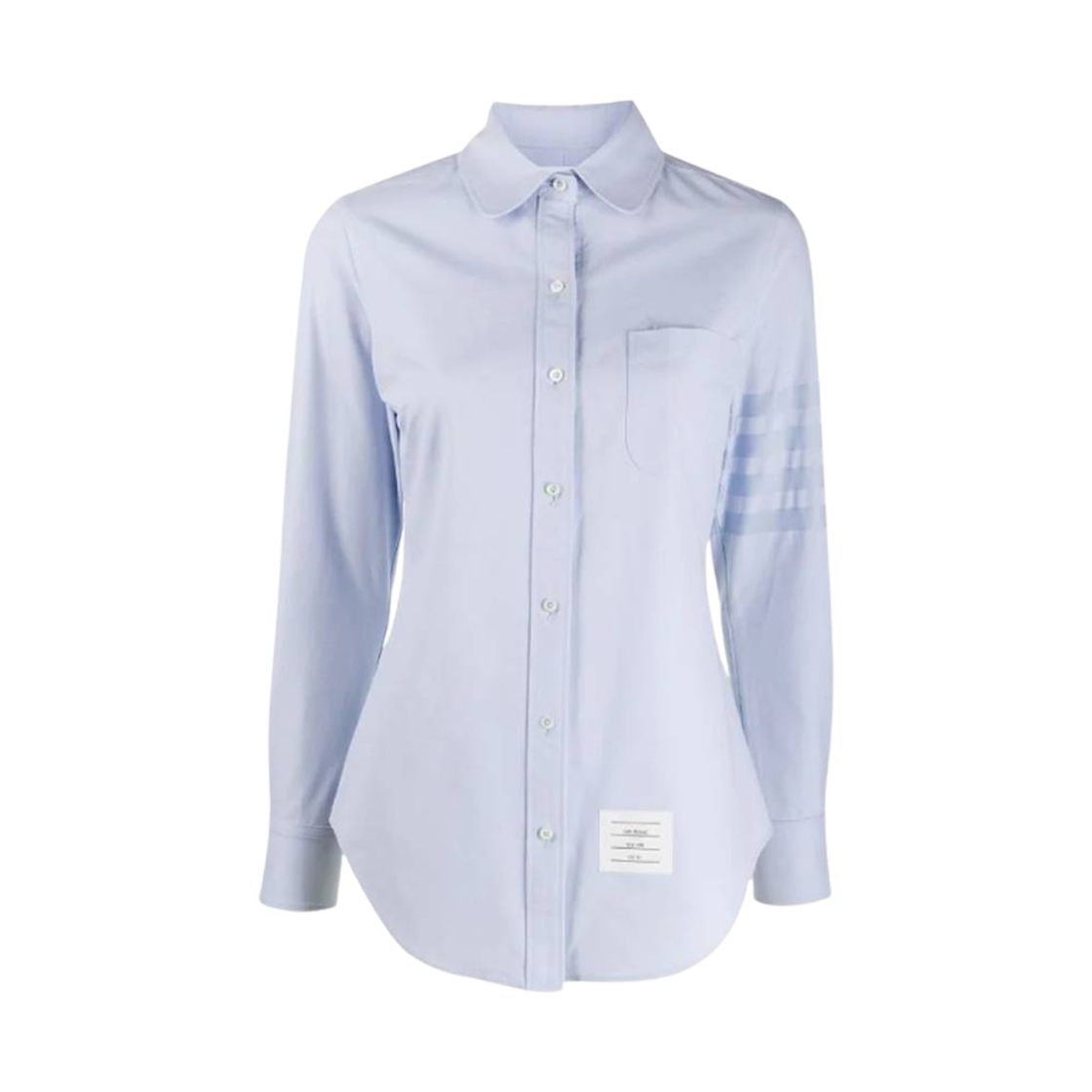 FLL019A-06496-480 (W) Thom Browne Cotton Oxford Satin Weave 4-Bar Long Sleeve Shirt Light Blue