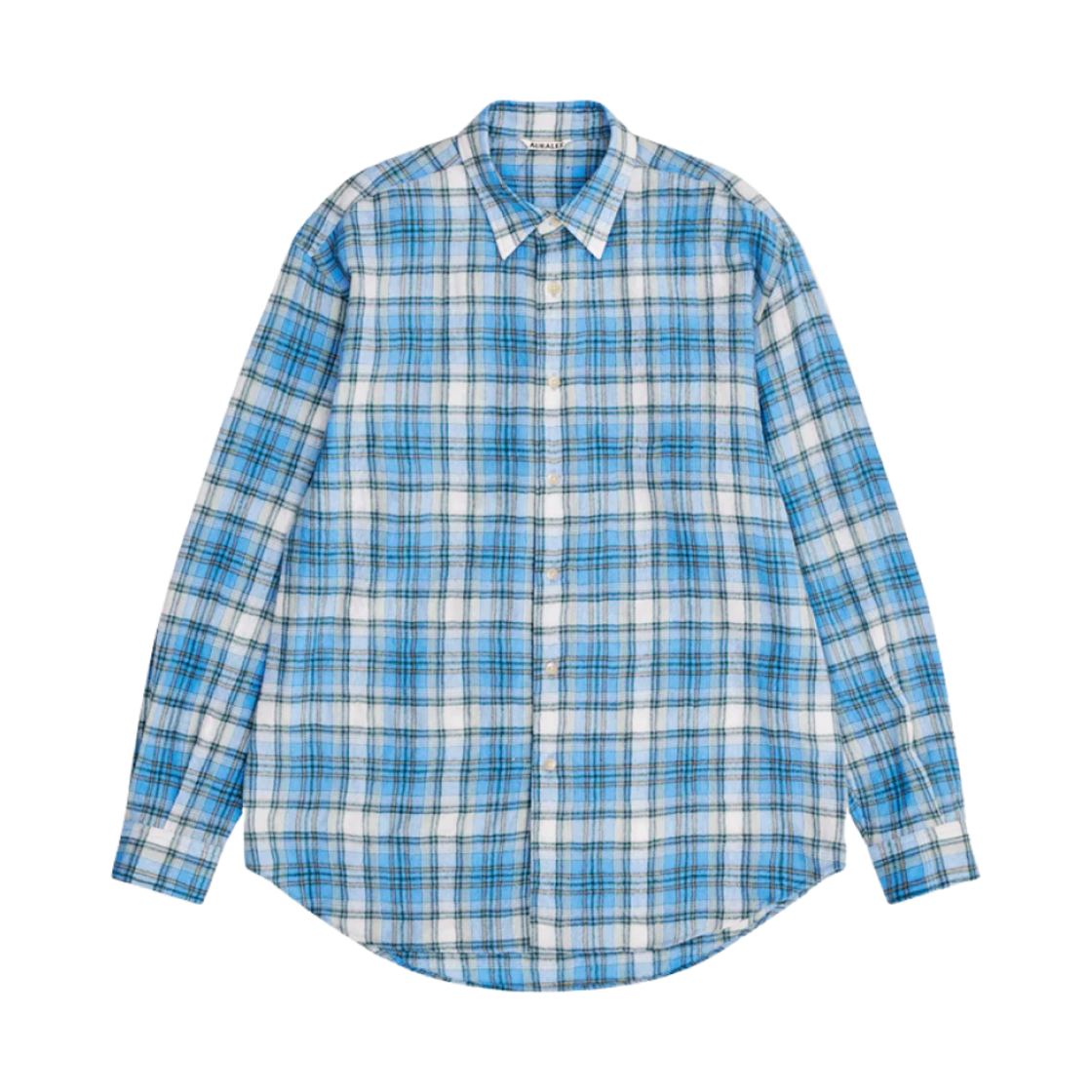 오라리 에어리 울 체크 셔츠 블루 체크(Auralee Airy Wool Check Shirt Blue Check)