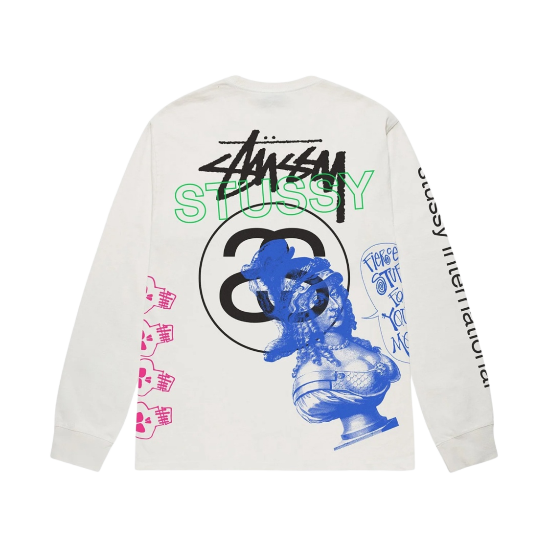 스투시 테스트 스트라이크 피그먼트 다이드 롱슬리브 티셔츠 내츄럴