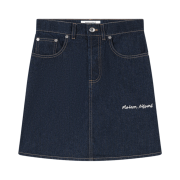 (W) Maison Kitsune Mini A-Line Skirt in Indigo Denim Washed Indigo