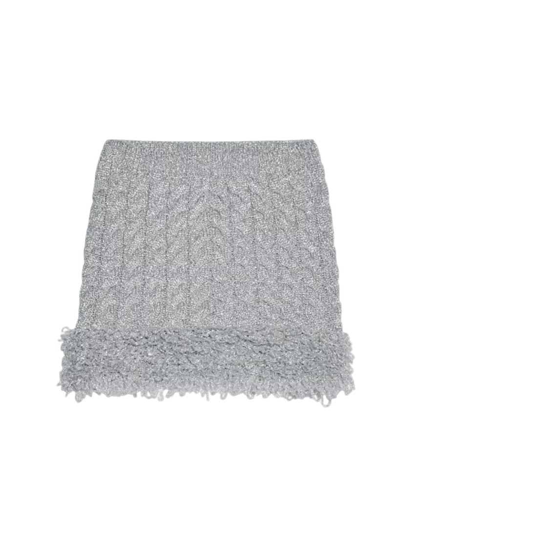 (W) 자크뮈스 라 쥬프 토르사드 미니 스커트 루렉스 메쉬 실버((W) Jacquemus La Jupe Torsades Mini Skirt in Lurex Mesh Silver) - 1