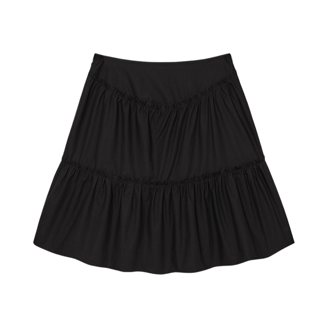 (W) 글로니 티아 더블 레이어드 러플 스커트 블랙((W) Glowny Tia Double Layered Ruffle Skirt Black) - 2