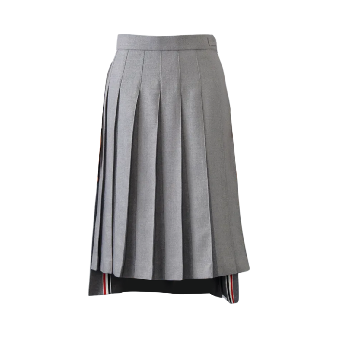 (W) 톰브라운 울 플란넬 플리츠 스커트 그레이((W) Thom Browne Wool Flannel Pleated Skirt Grey) - 1