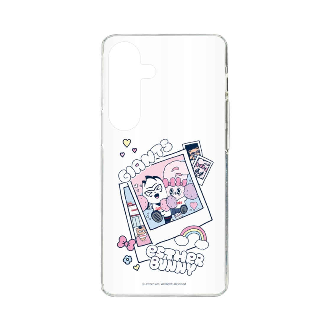 롯데 자이언츠 x 에스더 버니 폴라로이드 젤 하드 폰 케이스 멀티컬러(Lotte Giants x Esther Bunny Polaroid Gel Hard Phone Case Multicolor)
