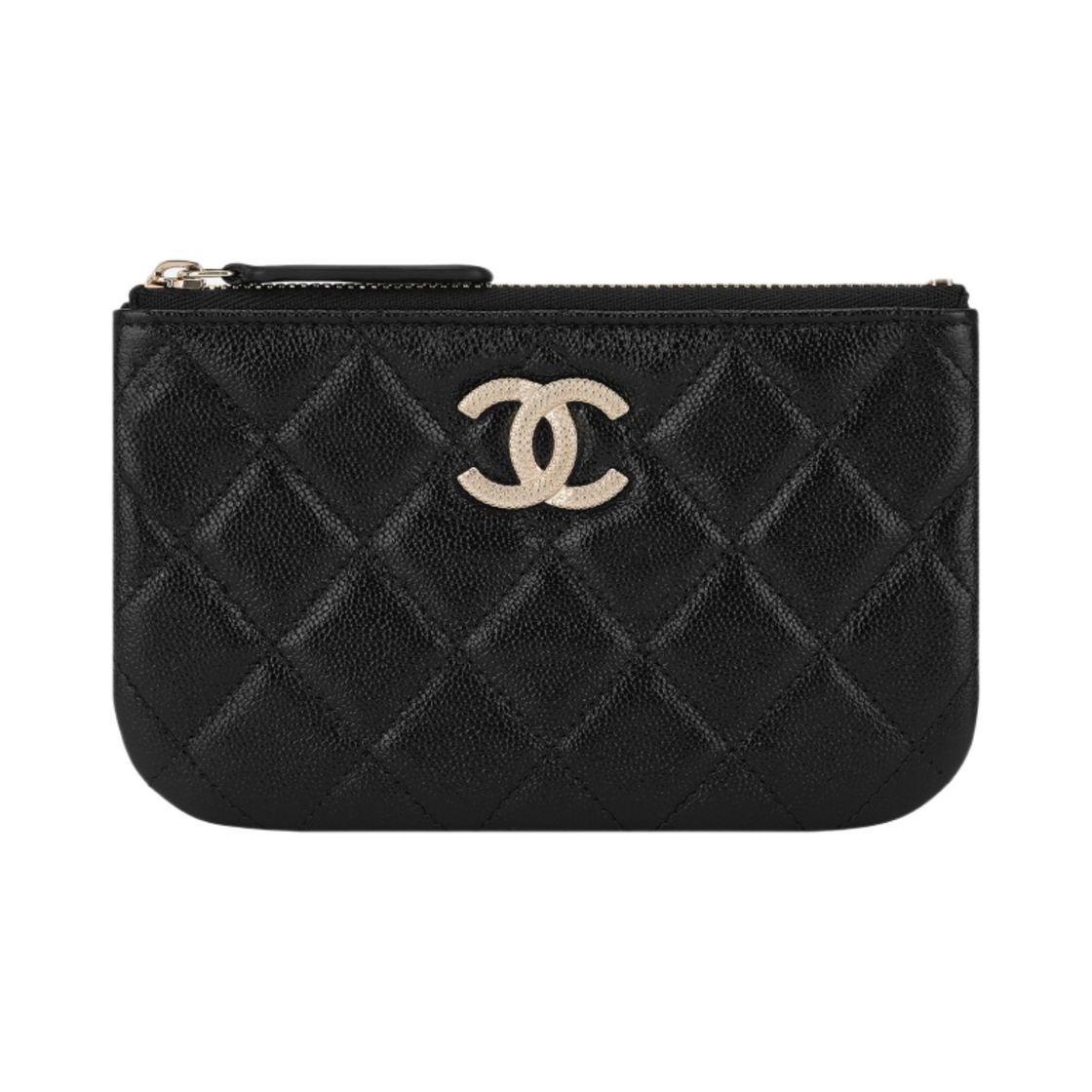 샤넬 스몰 파우치 그레인드 카프스킨 & 골드 메탈 블랙(Chanel Small Pouch Grained Calfskin & Gold Black) - 1