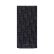 Dior Vertical Long Wallet Black Dior Oblique Jacquard