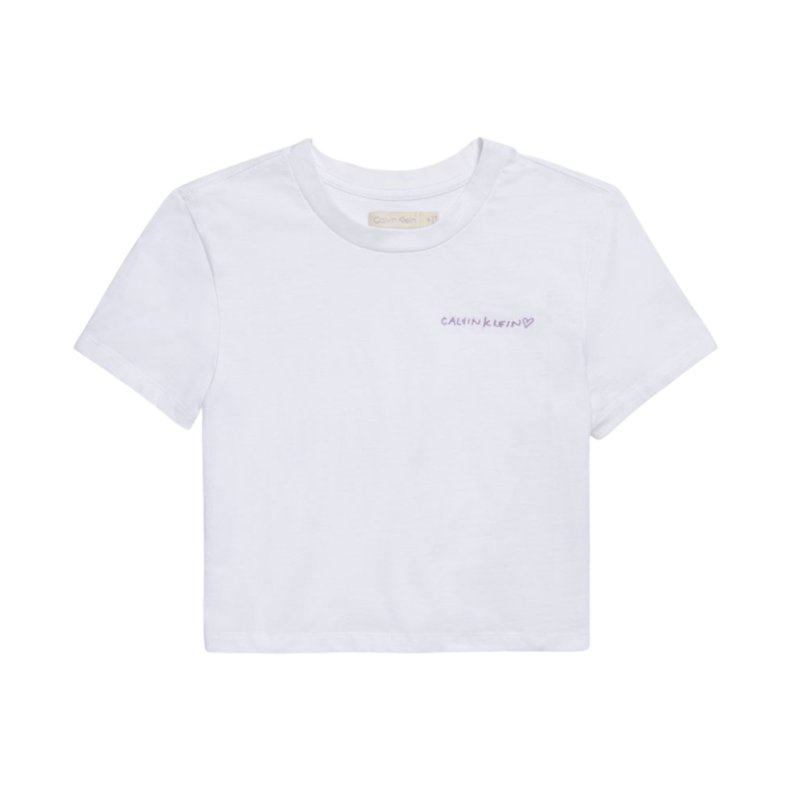 (W) 캘빈 클라인 x 제니 베이비핏 크롭 숏슬리브 티셔츠 화이트((W) Calvin Klein x Jennie Baby Fit Crop Short Sleeve T-Shirt White)