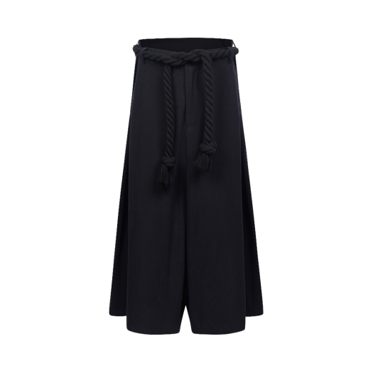7440371_24AW_020_BK 7440-37-1 Waist Rope Capri Trousers