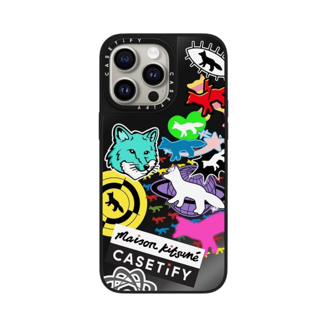 - Casetify x Maison Kitsune iPhone Stickers Magsafe Mirror Case Black