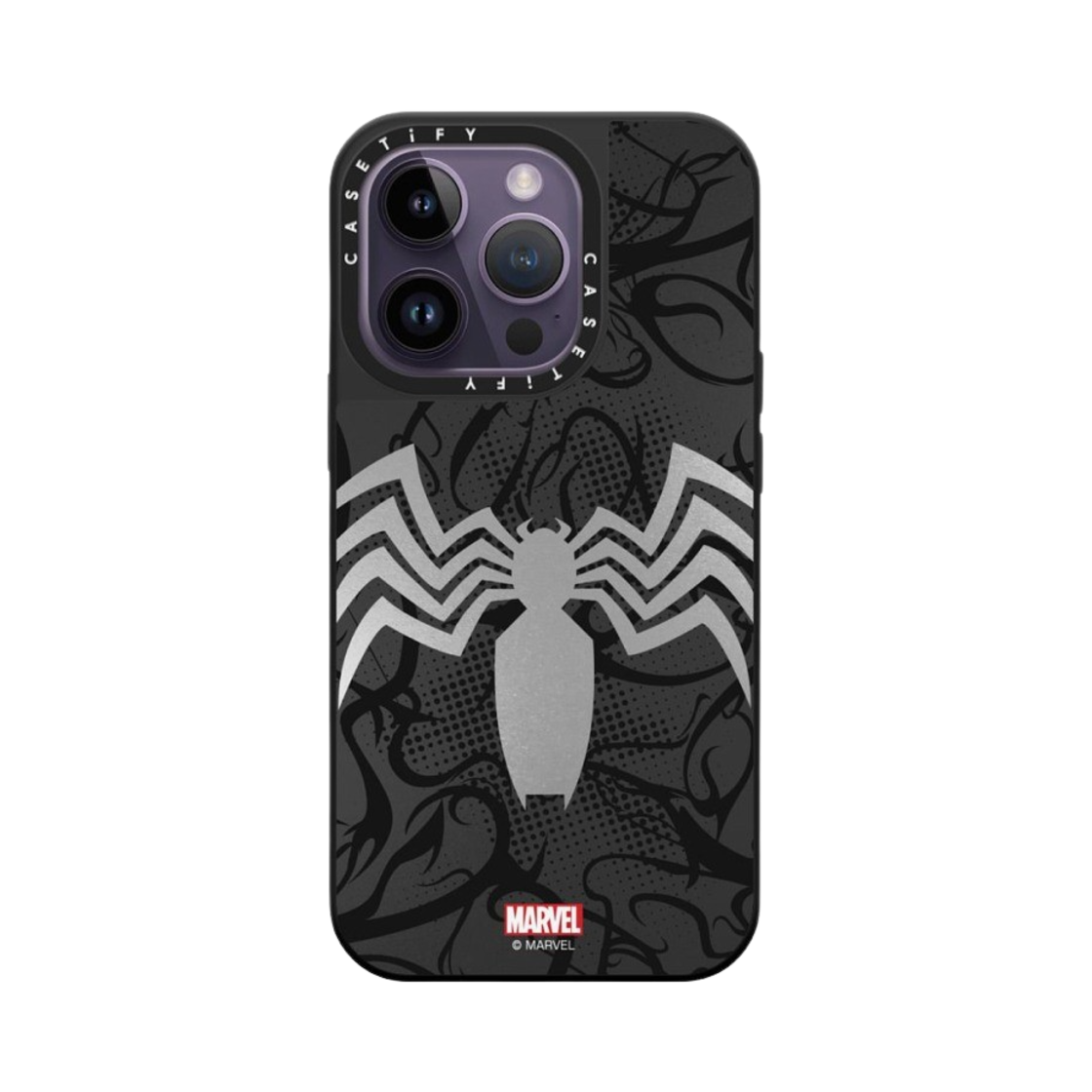케이스티파이 x 마블 아이폰 베놈 수트 맥세이프 미러 케이스 실버 미러 블랙 범퍼(Casetify x Marvel iPhone Venom Suit Magsafe Mirror Case Silver Mirror Black Bumper) - 2