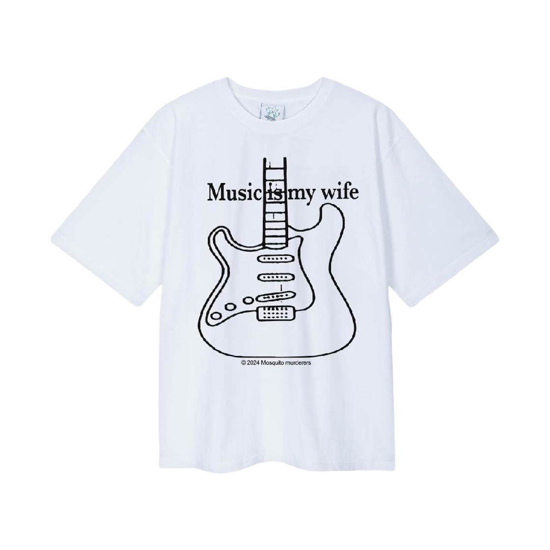 모스키토 머더러스 뮤직 이즈 마이 와이프 티셔츠 화이트(Mosquito Murderers Music Is My Wife T-Shirt White)
