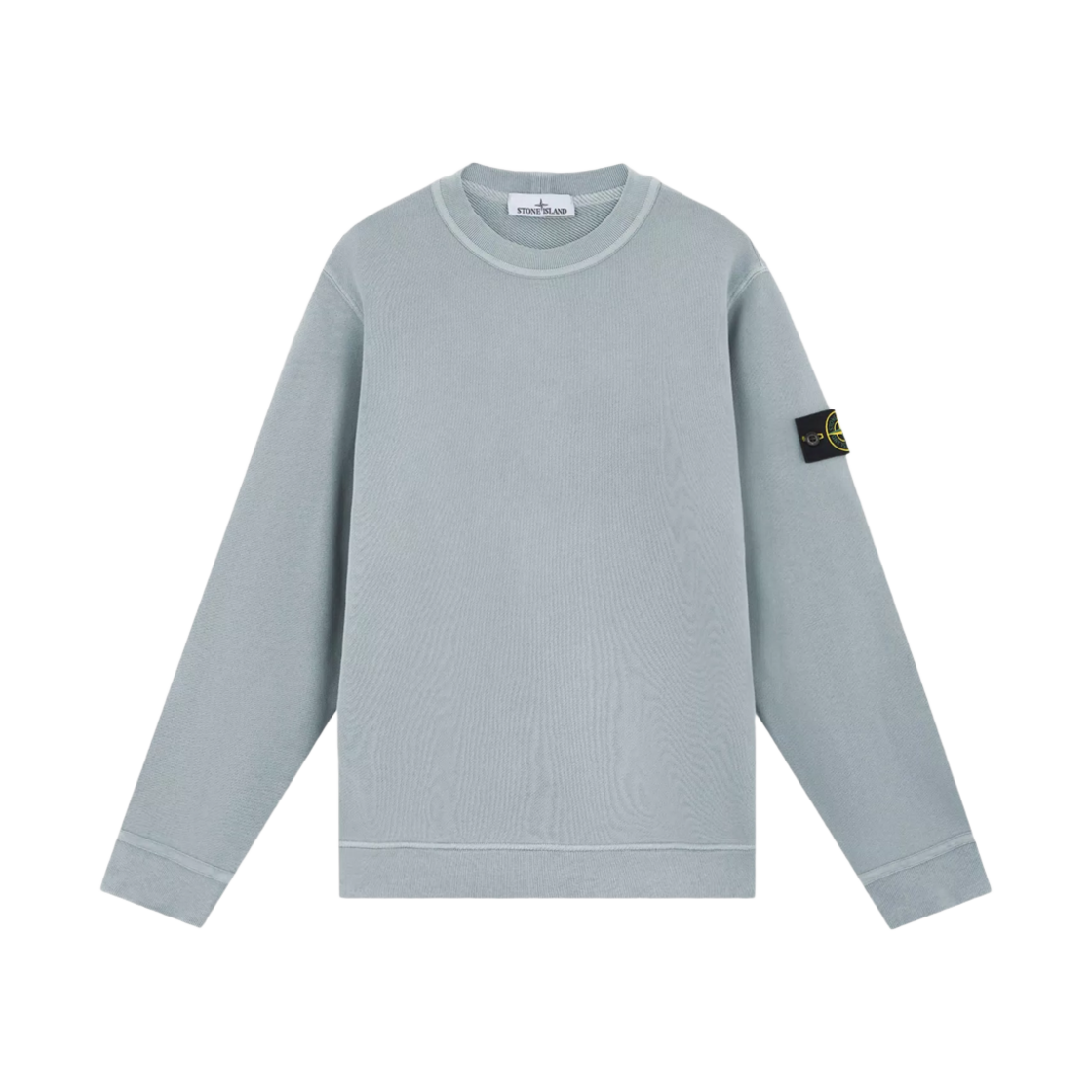 811561241-V0166 Stone Island 61241 Organic Cotton Diagonal Fleece Old Effect Crewneck Sweatshirt Green Grey - 24FW