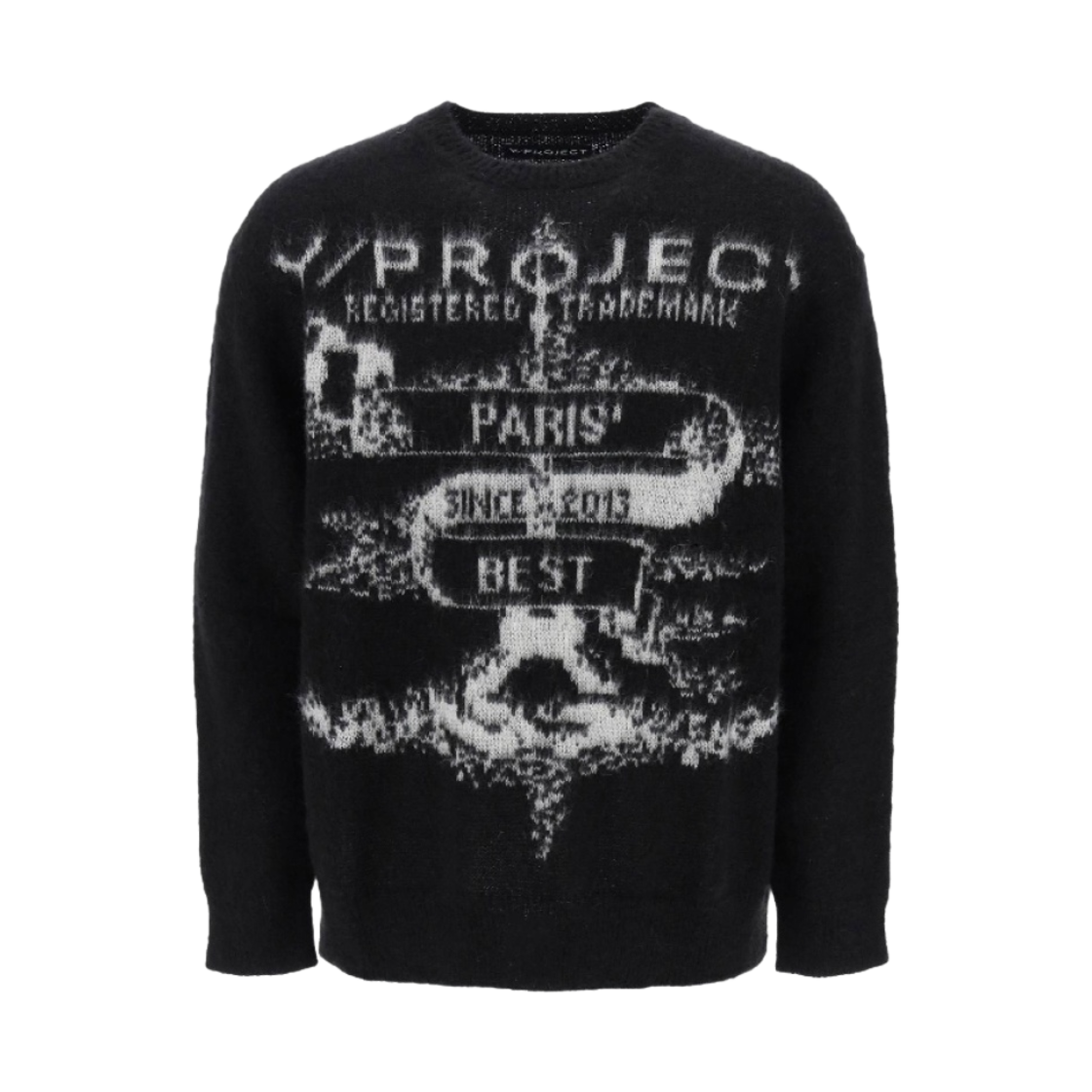 와이프로젝트 파리 베스트 자카드 모헤어 니트 블랙 - 23FW(Y/Project Paris Best Jacquard Mohair Knit Black - 23FW)