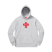Supreme Cross Box Logo Hooded Sweatshirt Heather Grey - 20FW
