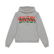 Gucci Chain Print Hooded Sweatshirt Grey