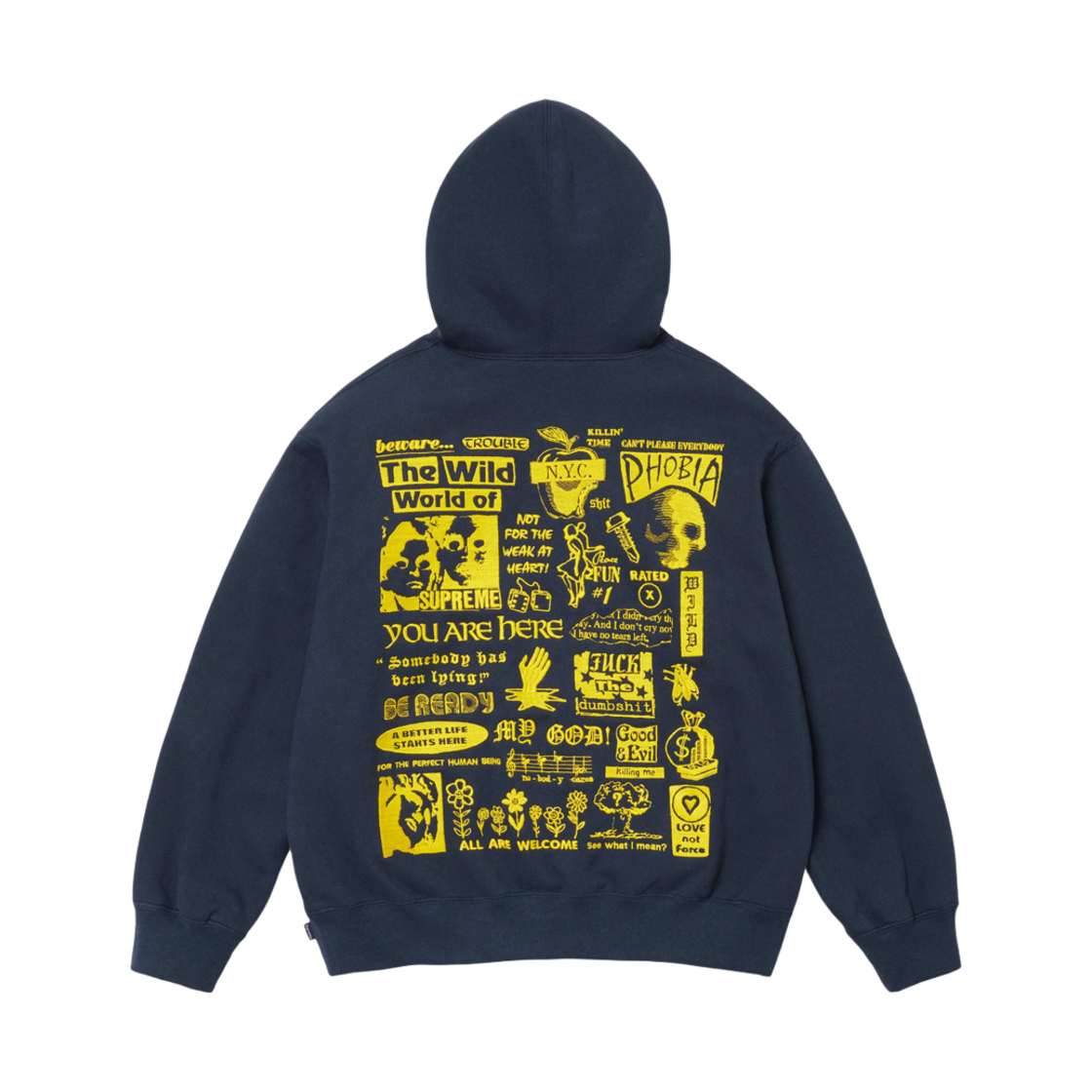 - Supreme Wild Embroidered Hooded Sweatshirt Navy - 24FW - 대표 이미지 #1