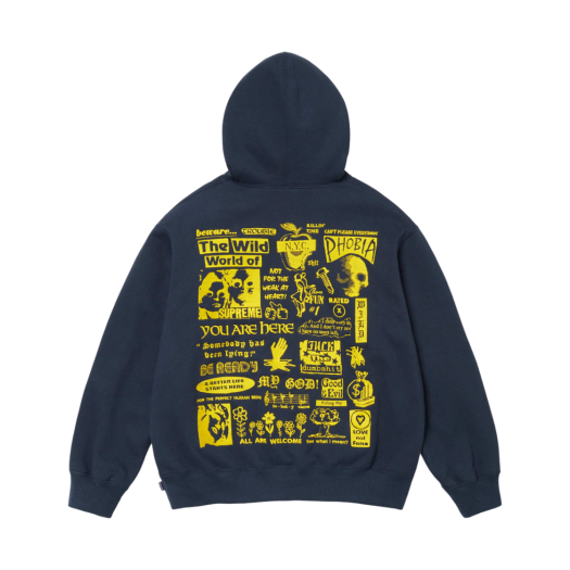 Supreme Wild Embroidered Hooded Sweatshirt Navy - 24FW